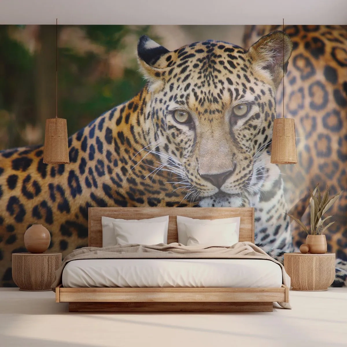 Samolepiaca Fototapeta Deluxe Sticker - Divoký a pokojný - Zvieratá, leopard, Afriky - 250x175 cm
