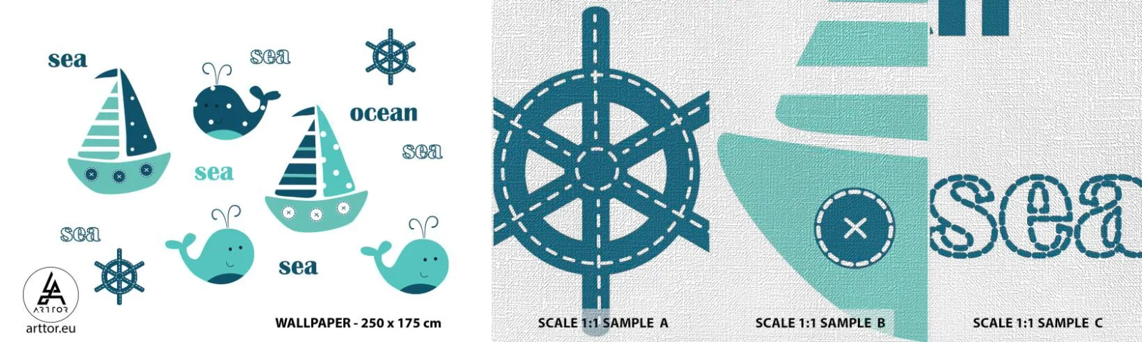 Vzorka fototapety Premium Canvas - Cez mora a oceány - Pre deti, Námorná, Plachetnica - 100x30 cm