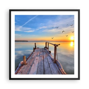 Plagát v čiernom ráme - Ísť pred seba smerom k slnku - 60x60 cm