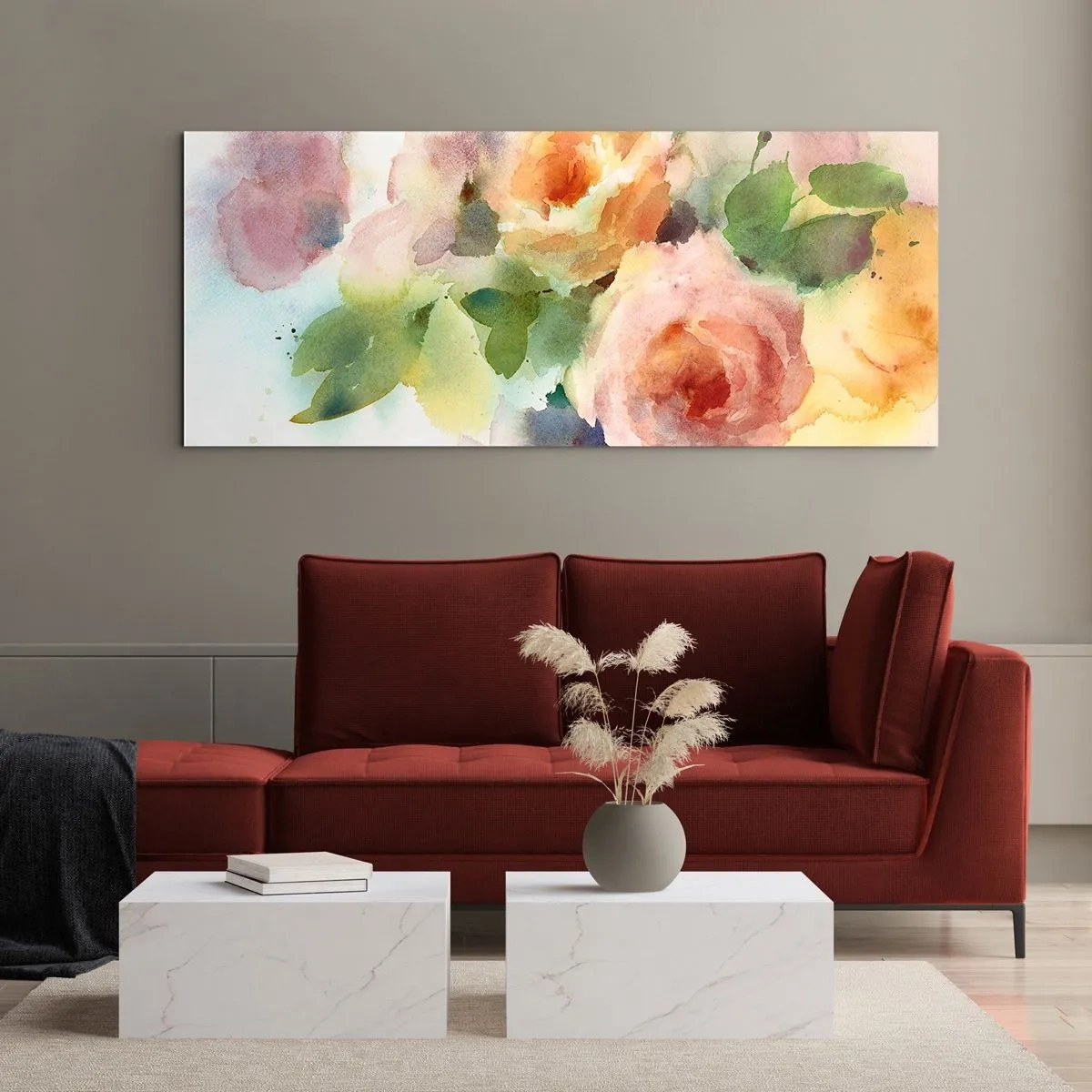 Obraz na skle - Jemné ako akvarel - 160x50 cm