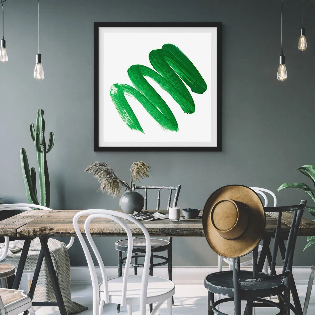 Plagát v čiernom ráme - Zelený žart - 50x50 cm