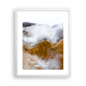 Plagát v bielom ráme - Drsná krása Islandu - 40x50 cm