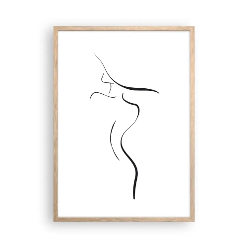 Plagát v ráme zo svetlého duba - Nepolapiteľná ako vlna - 50x70 cm