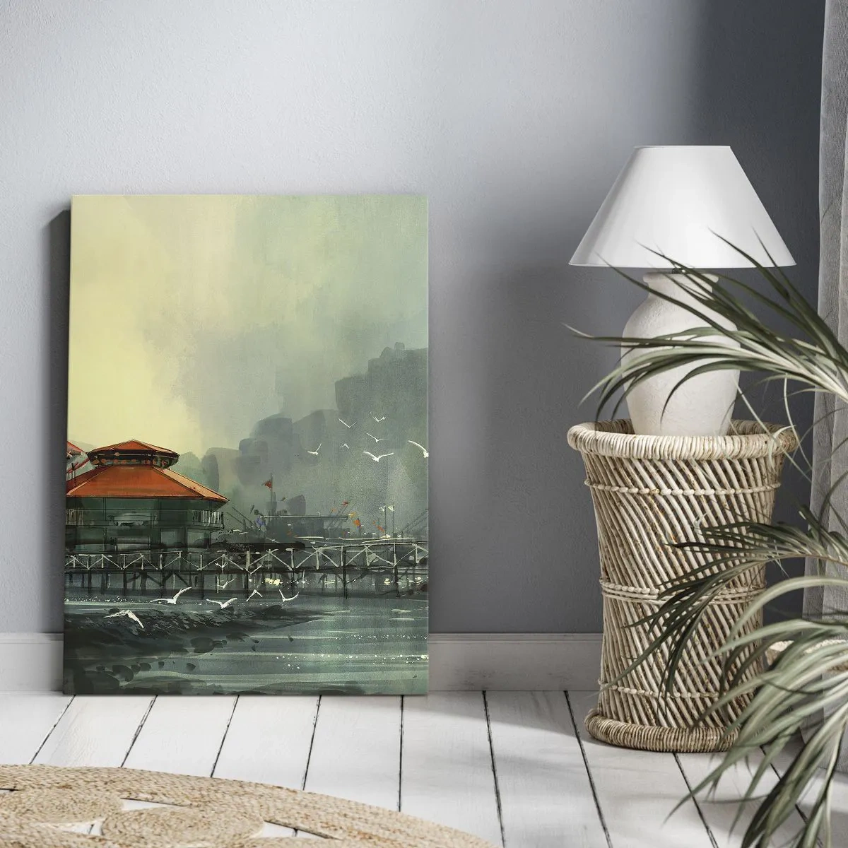 Obraz na plátne - Slnečný deň v prístave - 80x120 cm