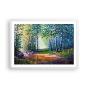 Plagát v bielom ráme - Idylické prostredie - 70x50 cm