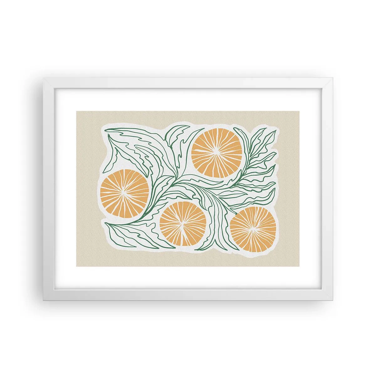 Plagát v bielom ráme - Etnicky s abstraktným nádychom - 40x30 cm