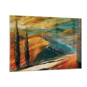 Obraz na skle - Toskánska krajina - 120x80 cm