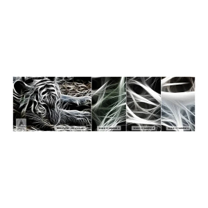 Vzorka samolepiacej fototapety Deluxe Sticker - Štúdia mačacej ľahkosti - Abstrakcia, Tiger, Zvieratá - 100x30 cm