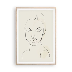 Plagát v ráme zo svetlého duba - Obrys zmyselnosti - 70x100 cm