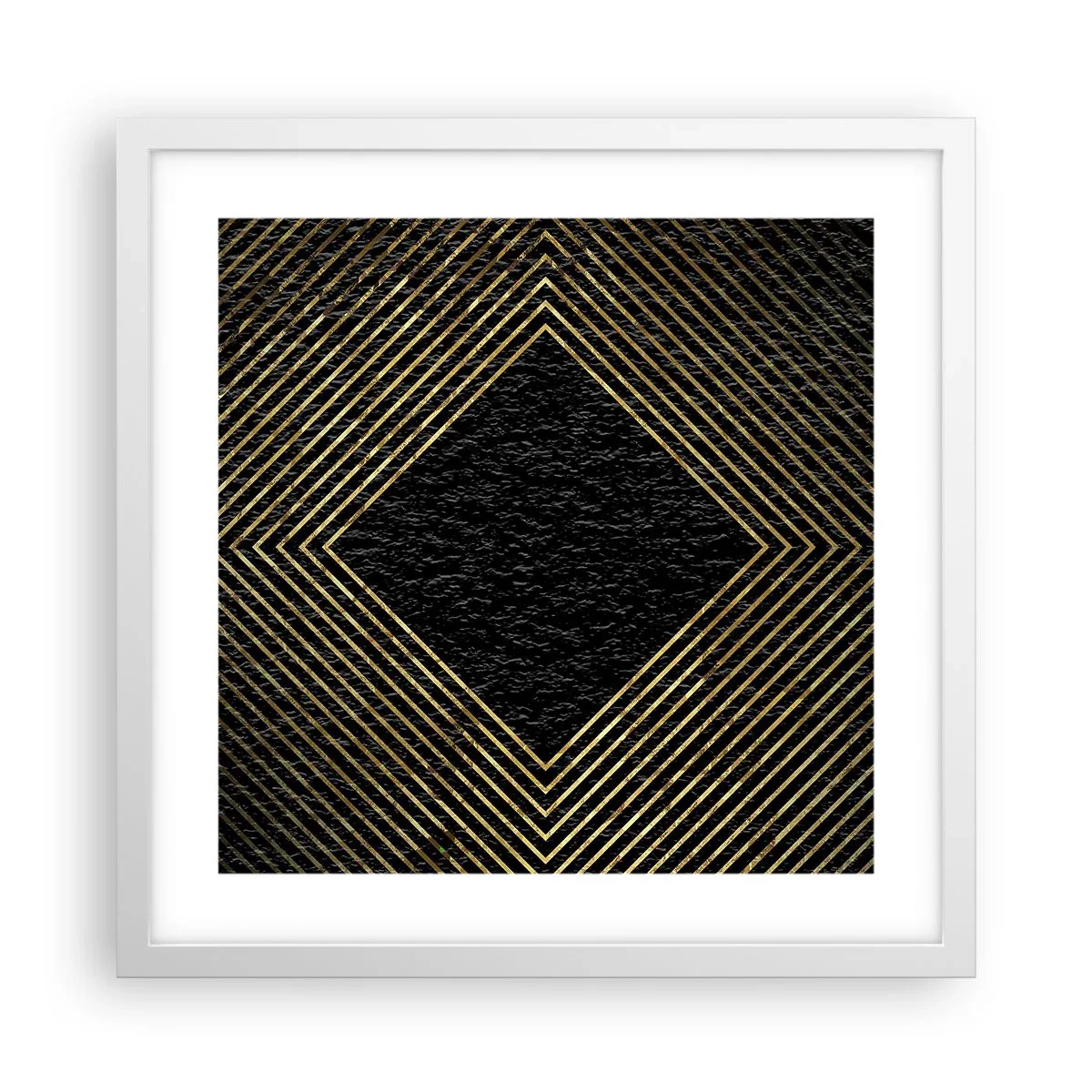 Plagát v bielom ráme - Geometria v štýle glamour - 40x40 cm