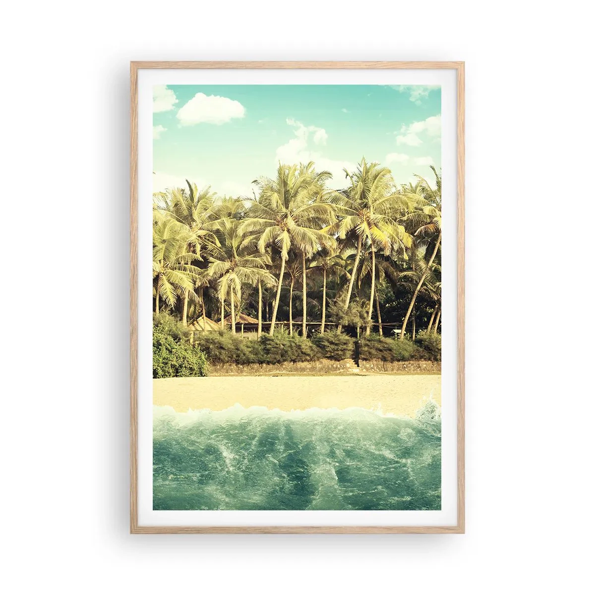 Plagát v ráme zo svetlého duba - Čo napríklad tu? - 70x100 cm