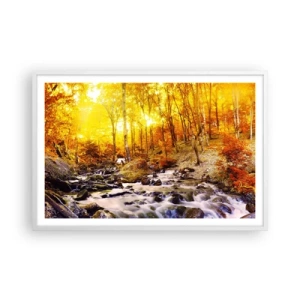 Plagát v bielom ráme - Kamene zasadené do zlata a platiny - 91x61 cm