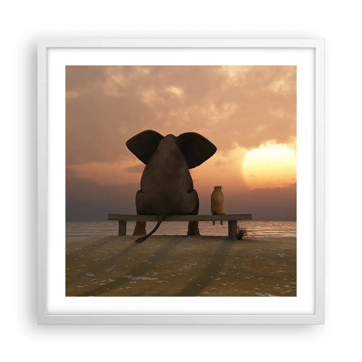 Plagát v bielom ráme - Je skvelé spolu mlčať - 50x50 cm