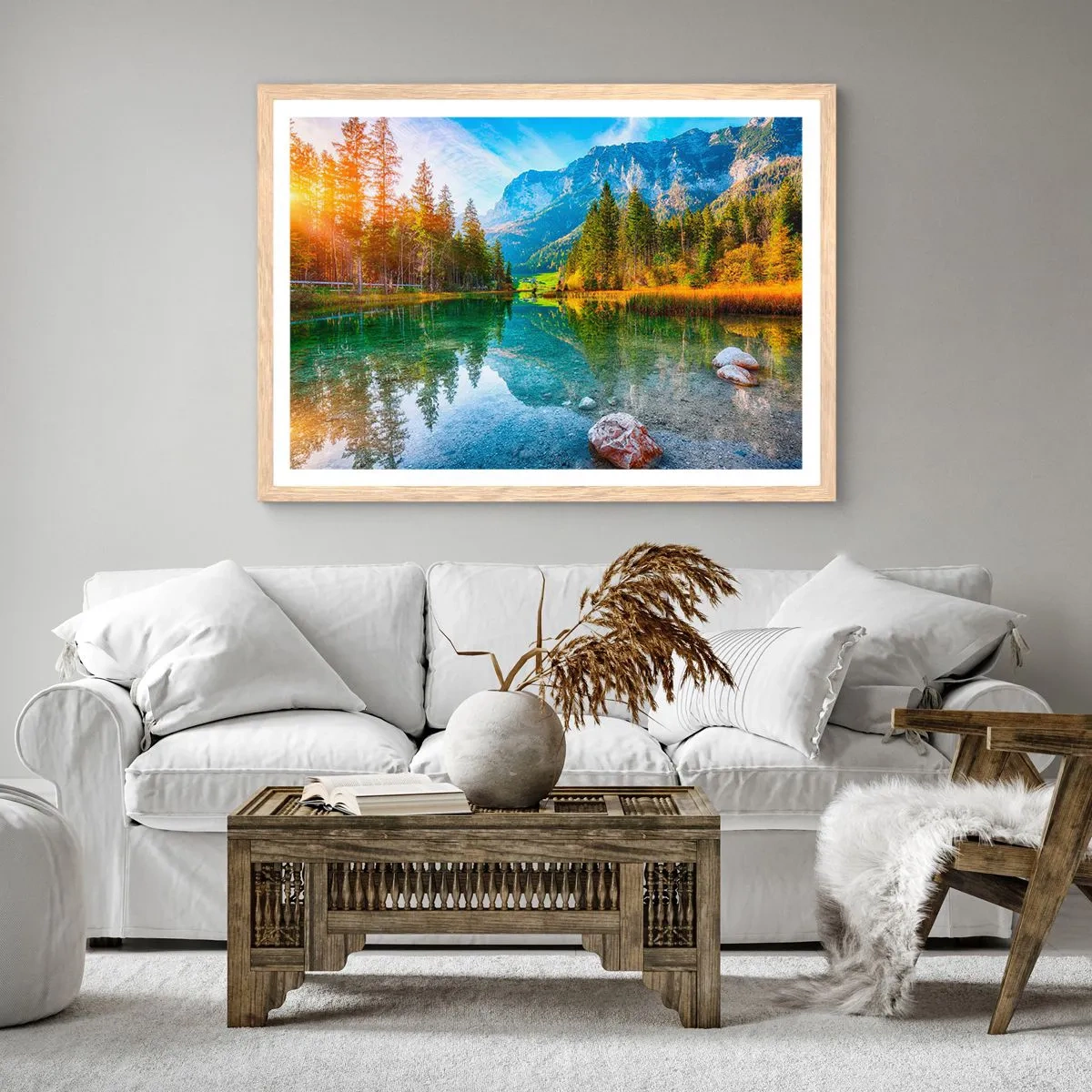 Plagát v ráme zo svetlého duba - Nežnosť jesene - 100x70 cm