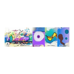 Vzorka samolepiacej fototapety Deluxe Sticker - Niet slov! - Abstrakcia, Ryby, Grafika - 100x30 cm