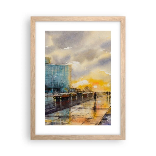 Plagát v ráme zo svetlého duba - Život na pobreží - 30x40 cm