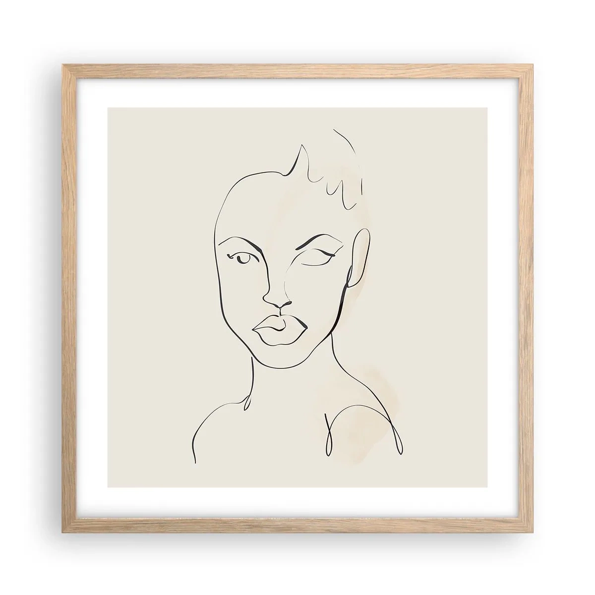 Plagát v ráme zo svetlého duba - Obrys zmyselnosti - 50x50 cm