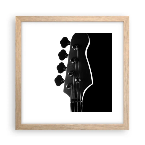 Plagát v ráme zo svetlého duba - Rockové ticho - 30x30 cm