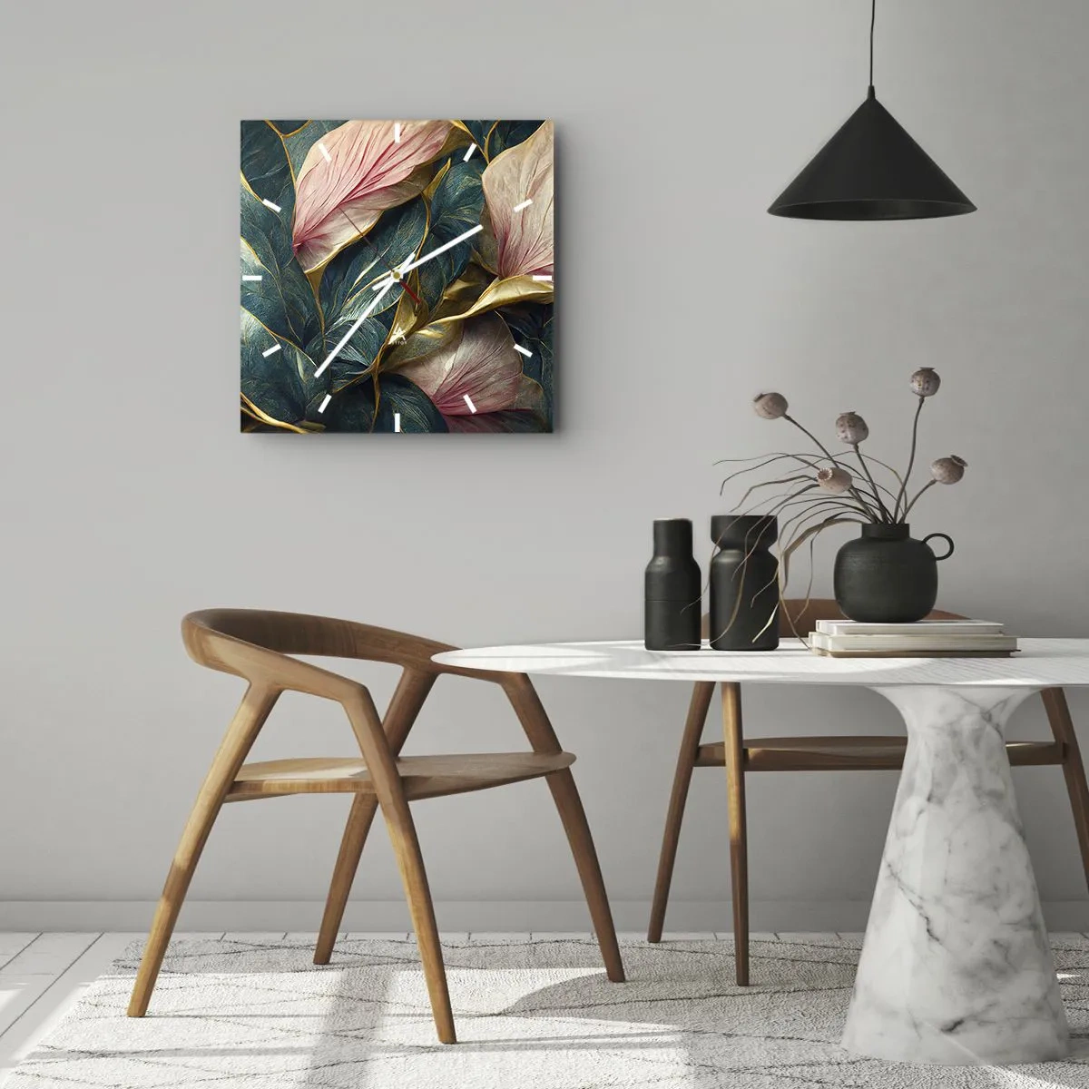 Nástenné hodiny - Prirodzená elegancia a štýl - 30x30 cm