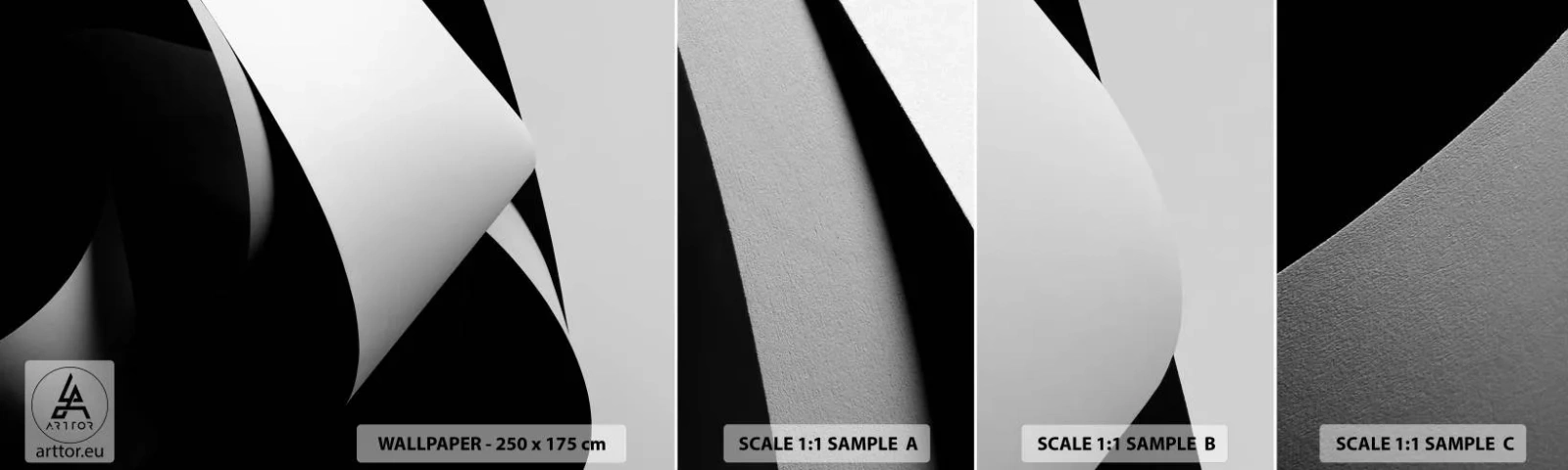 Vzorka Fototapeta Standard Eco - Svetlo z hlbín tieňa - 3D, Utlmený, Tvary - 100x30 cm