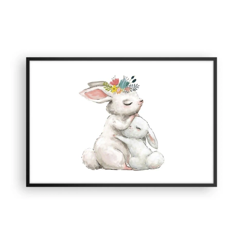 Plagát v čiernom ráme - Najlepšie je u mamy - 91x61 cm