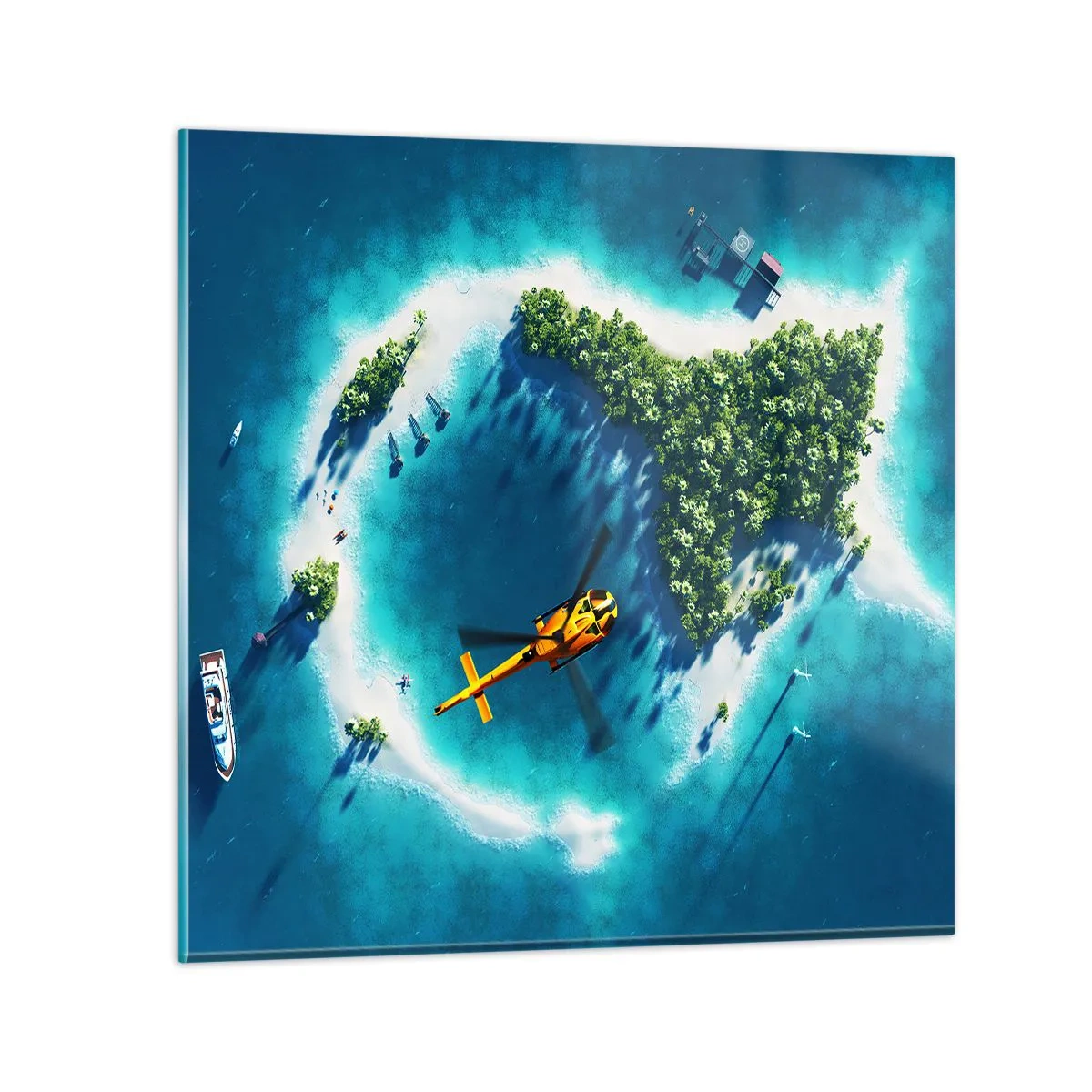 Obraz na skle - Kúp si ostrov - 70x70 cm