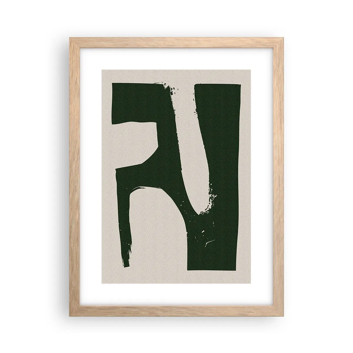 Plagát v ráme zo svetlého duba - Zálivy v bielom - 30x40 cm