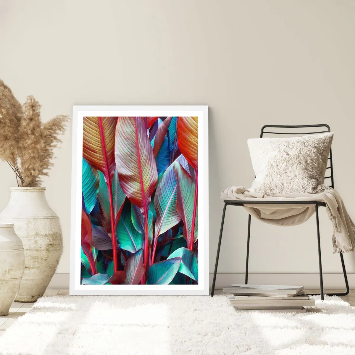 Plagát v bielom ráme - Farebná húština - 61x91 cm