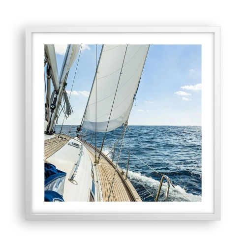 Plagát v bielom ráme - Ahoj, dobrodružstvo - 50x50 cm