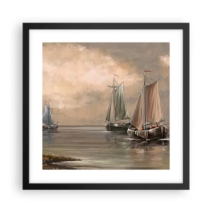 Plagát v čiernom ráme - Návrat námorníkov - 40x40 cm