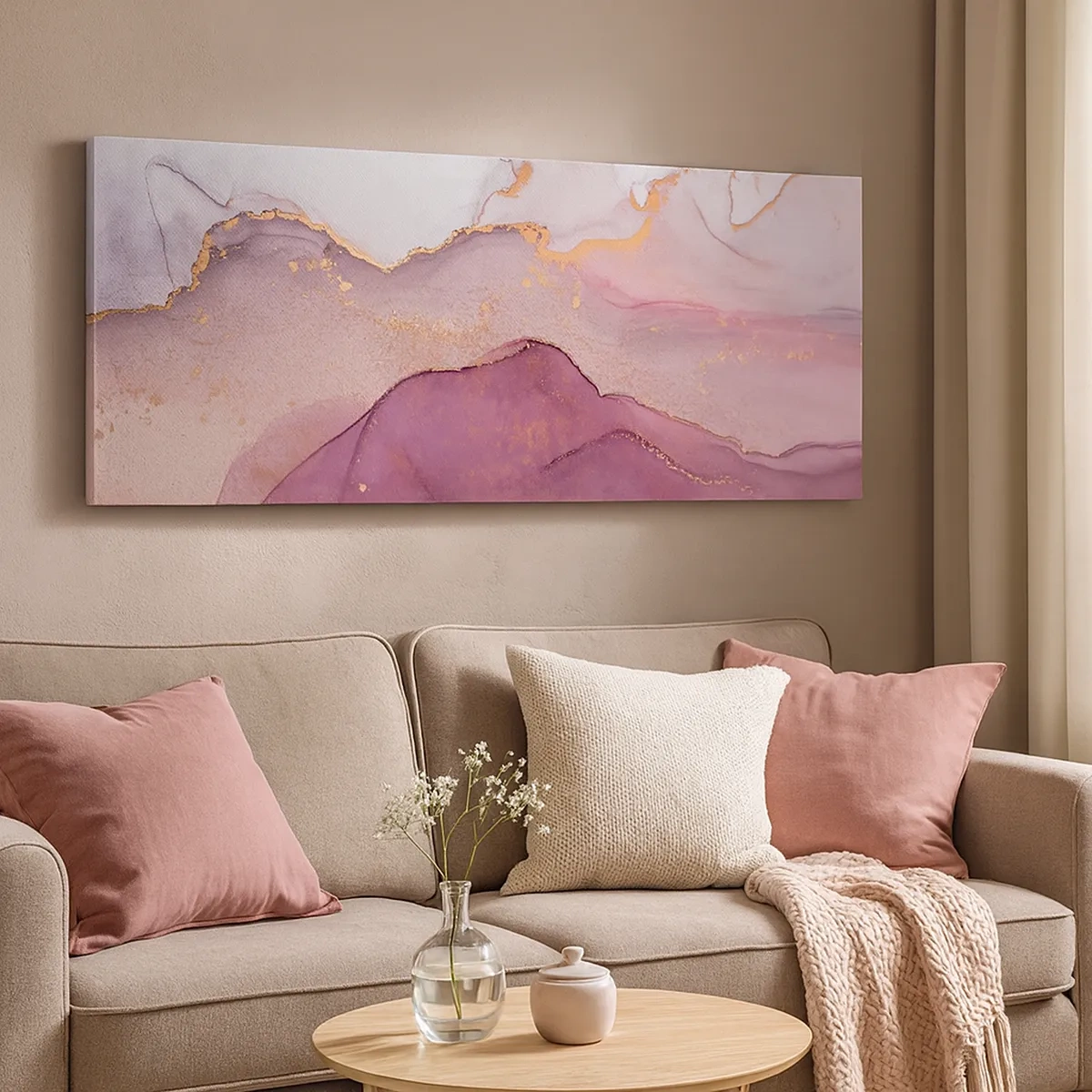 Obraz na plátne - Fialové a ľalové vlny - 30x30 cm