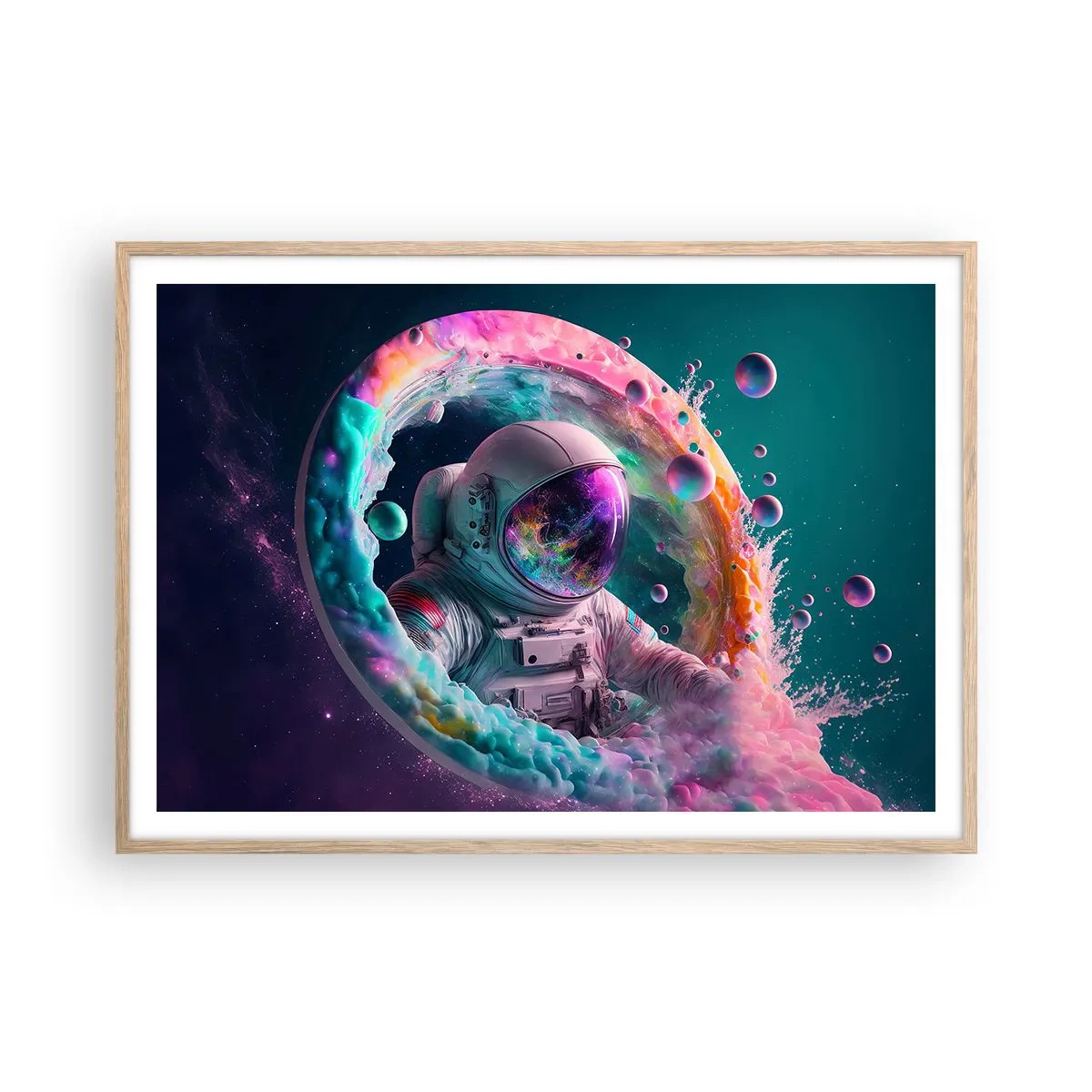 Plagát v ráme zo svetlého duba - Hviezdna brána - 100x70 cm