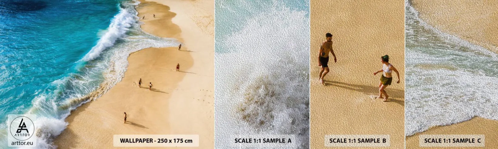 Vzorka fototapety Premium Sand - A potom slnko, pláž… - Pláž, Pobrežie oceánu, More - 100x30 cm