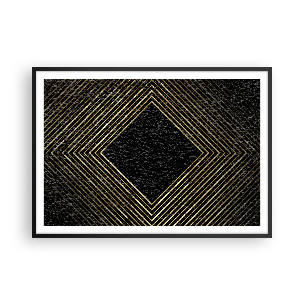 Plagát v čiernom ráme - Geometria v štýle glamour - 100x70 cm