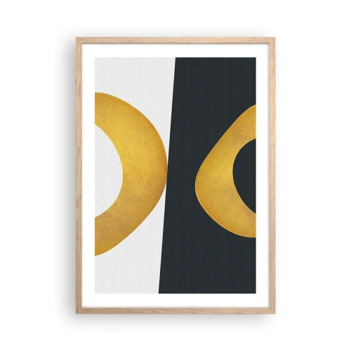 Plagát v ráme zo svetlého duba - Po prvé: zlato - 50x70 cm