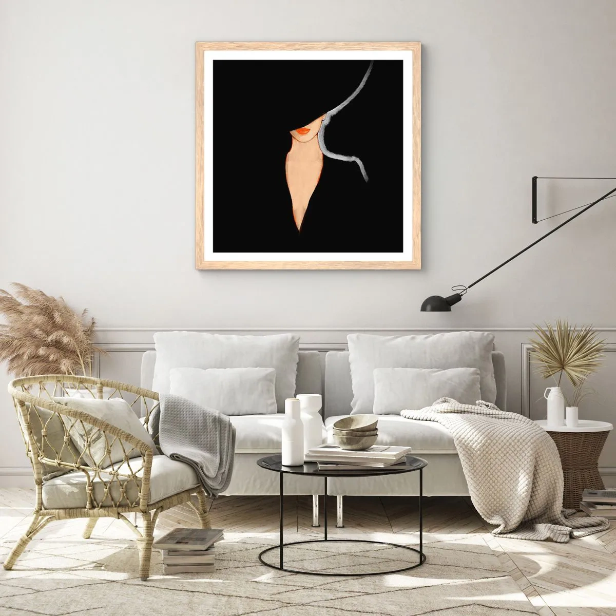 Plagát v ráme zo svetlého duba - Elegancia a štýl - 30x30 cm