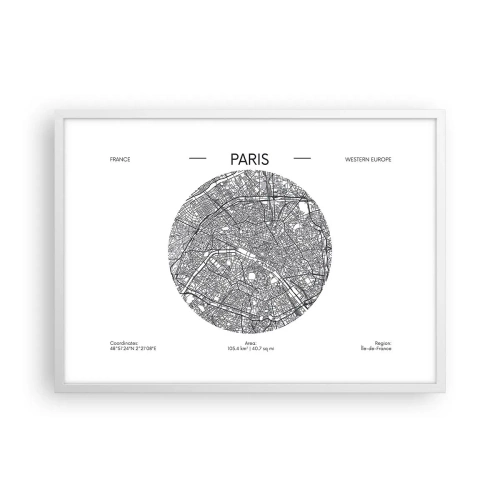 Plagát v bielom ráme - Anatómia Paríža - 70x50 cm