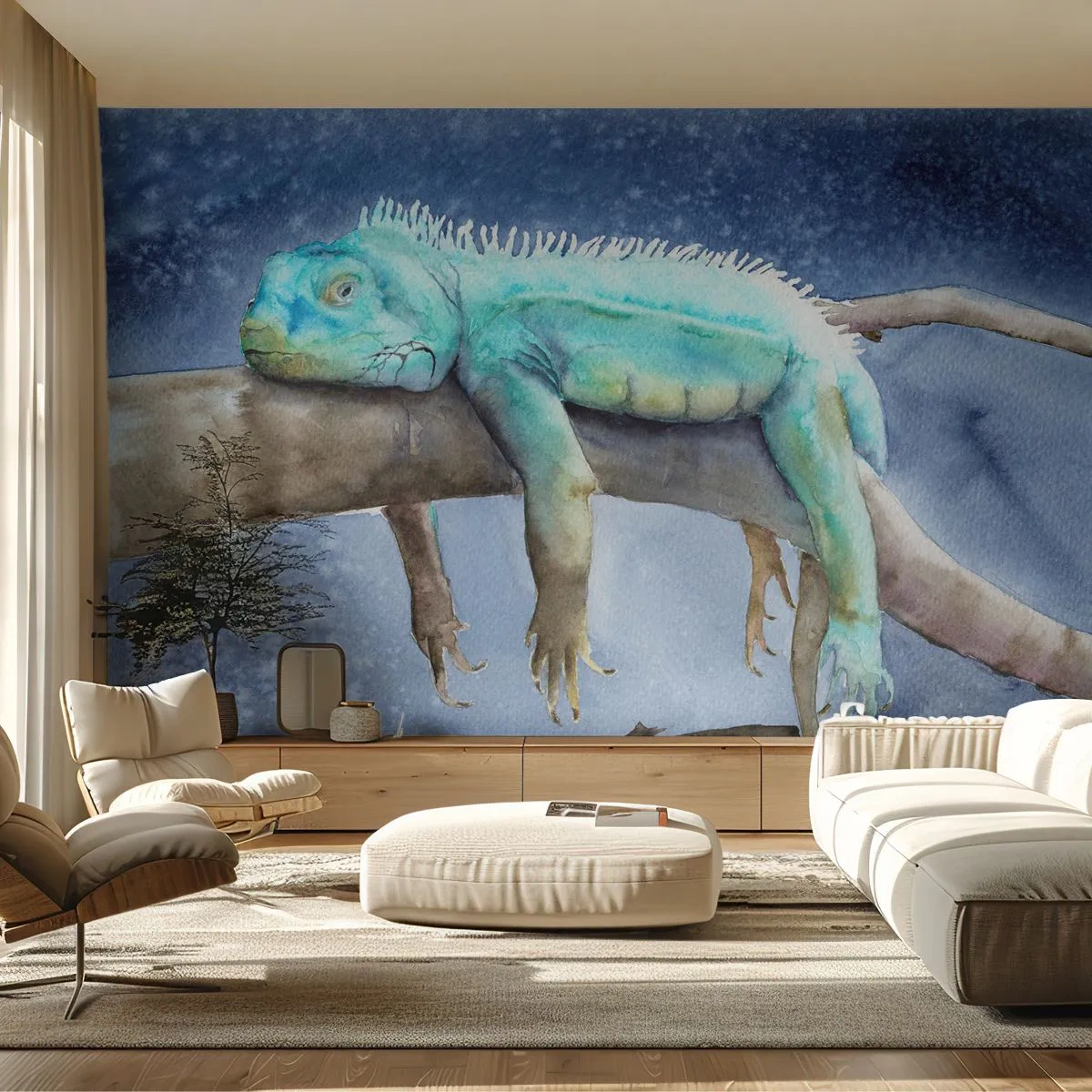 Samolepiaca Fototapeta Deluxe Sticker - Je fajn! - Chameleón, Zviera, Lenivosť - 500x350 cm