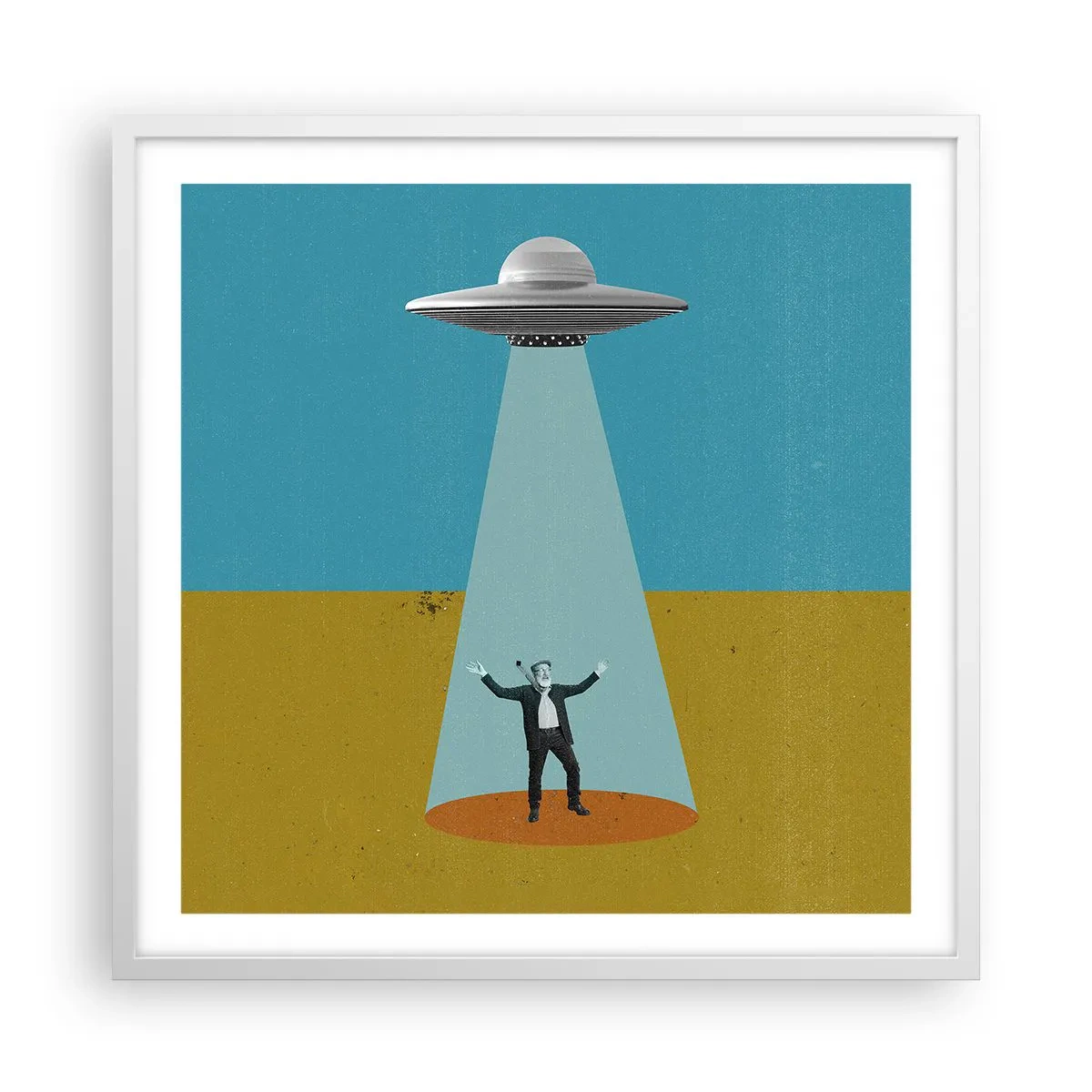 Plagát v bielom ráme - Blízke stretnutie - 60x60 cm