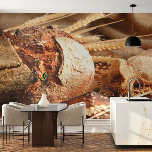 Fototapeta Premium Canvas - Chutný, voňavý, chrumkavý - Chlieb, Zrno pšenice, Gastronómia - 200x140 cm