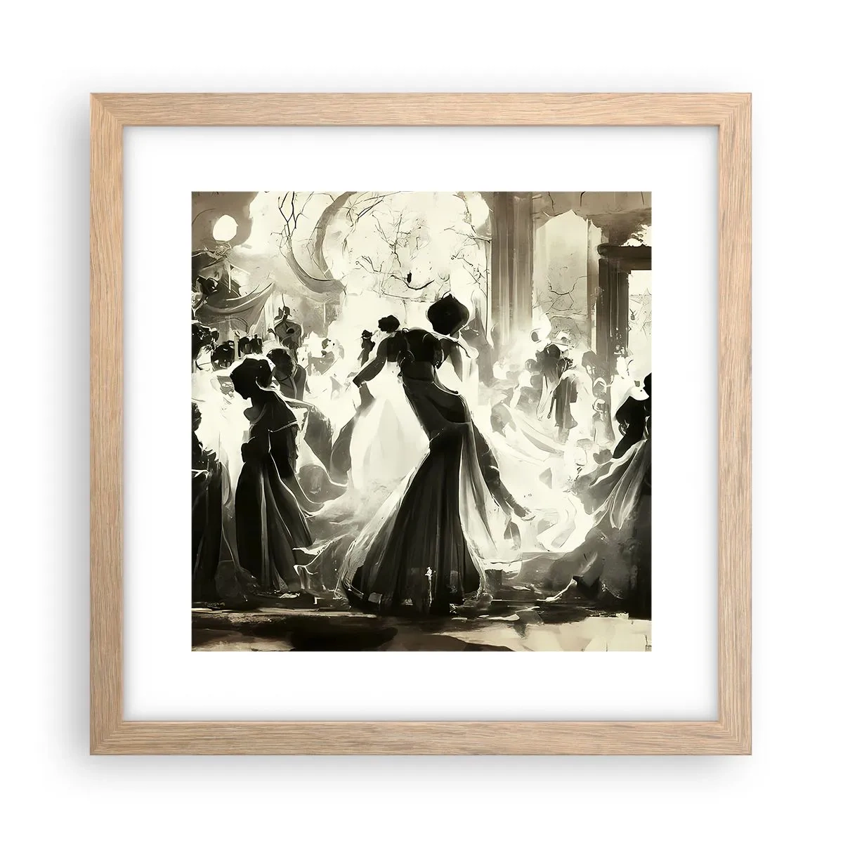 Plagát v ráme zo svetlého duba - Veľká maškaráda - 30x30 cm