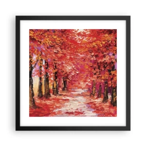 Plagát v čiernom ráme - Jesenná impresia - 40x40 cm