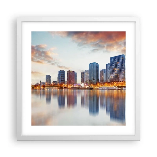 Plagát v bielom ráme - Monumentálny pokoj Paríža - 40x40 cm