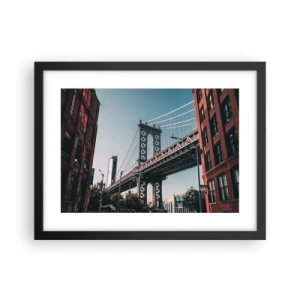 Plagát v čiernom ráme - Nad vlnami mesta - 40x30 cm