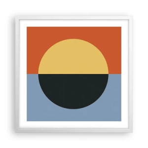 Plagát v bielom ráme - Kompozícia tepla a chladu - 50x50 cm