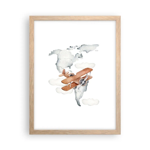 Plagát v ráme zo svetlého duba - V priekopníckom duchu - 30x40 cm