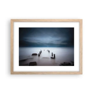 Plagát v ráme zo svetlého duba - Zamyslené jazero - 40x30 cm