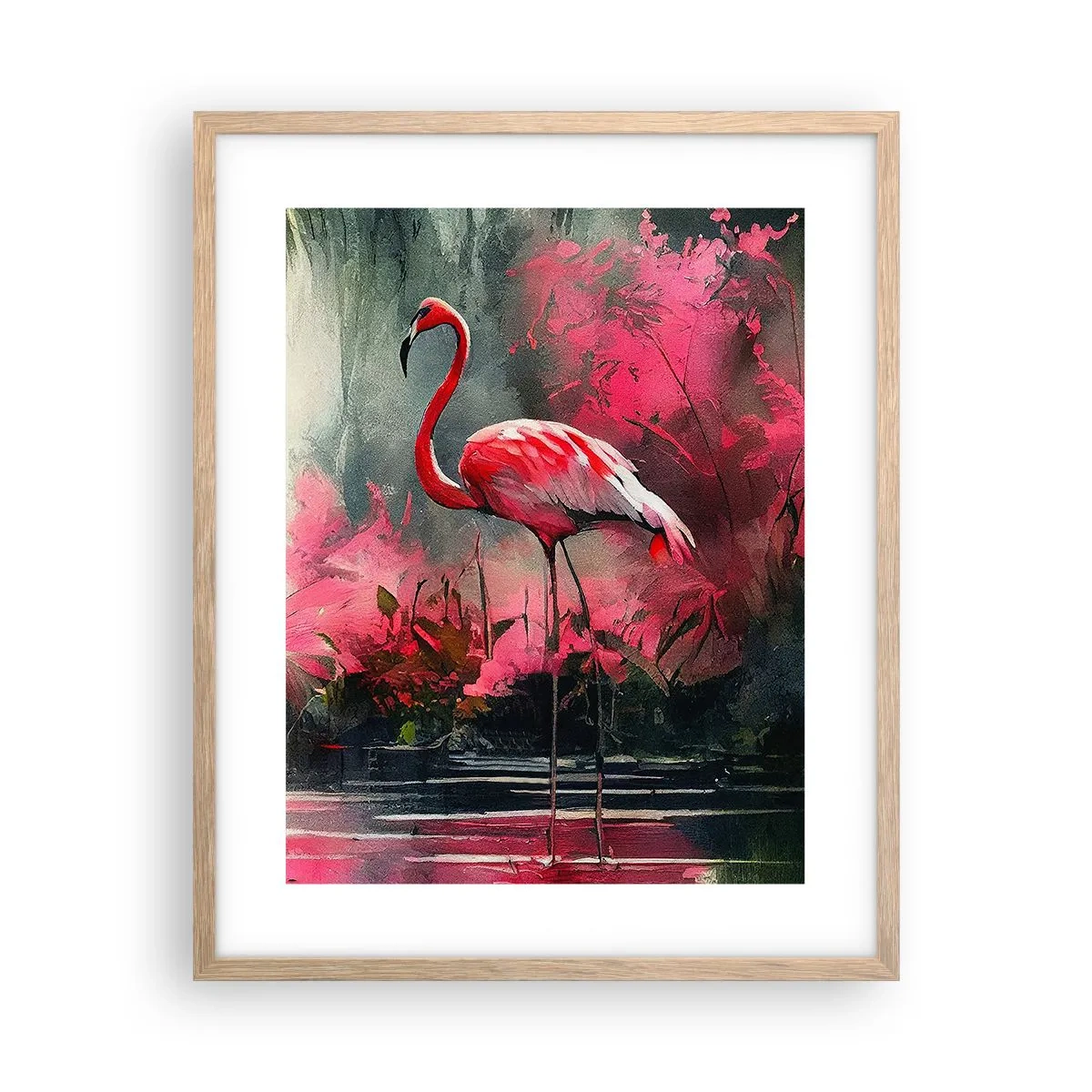 Plagát v ráme zo svetlého duba - Hodiny prírodného kúzla - 40x50 cm