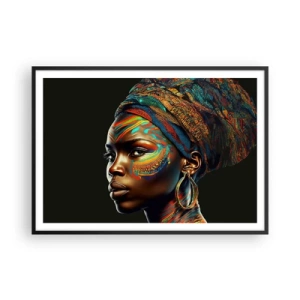 Plagát v čiernom ráme - Africká kráľovná - 100x70 cm