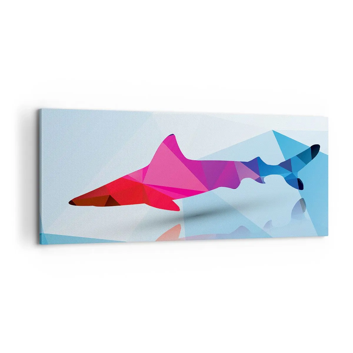 Obraz na plátne - Žralok v kryštalickom priestore - 100x40 cm